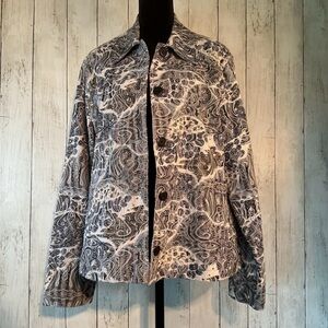 Rebecca Malone Abstract Black and White Blazer